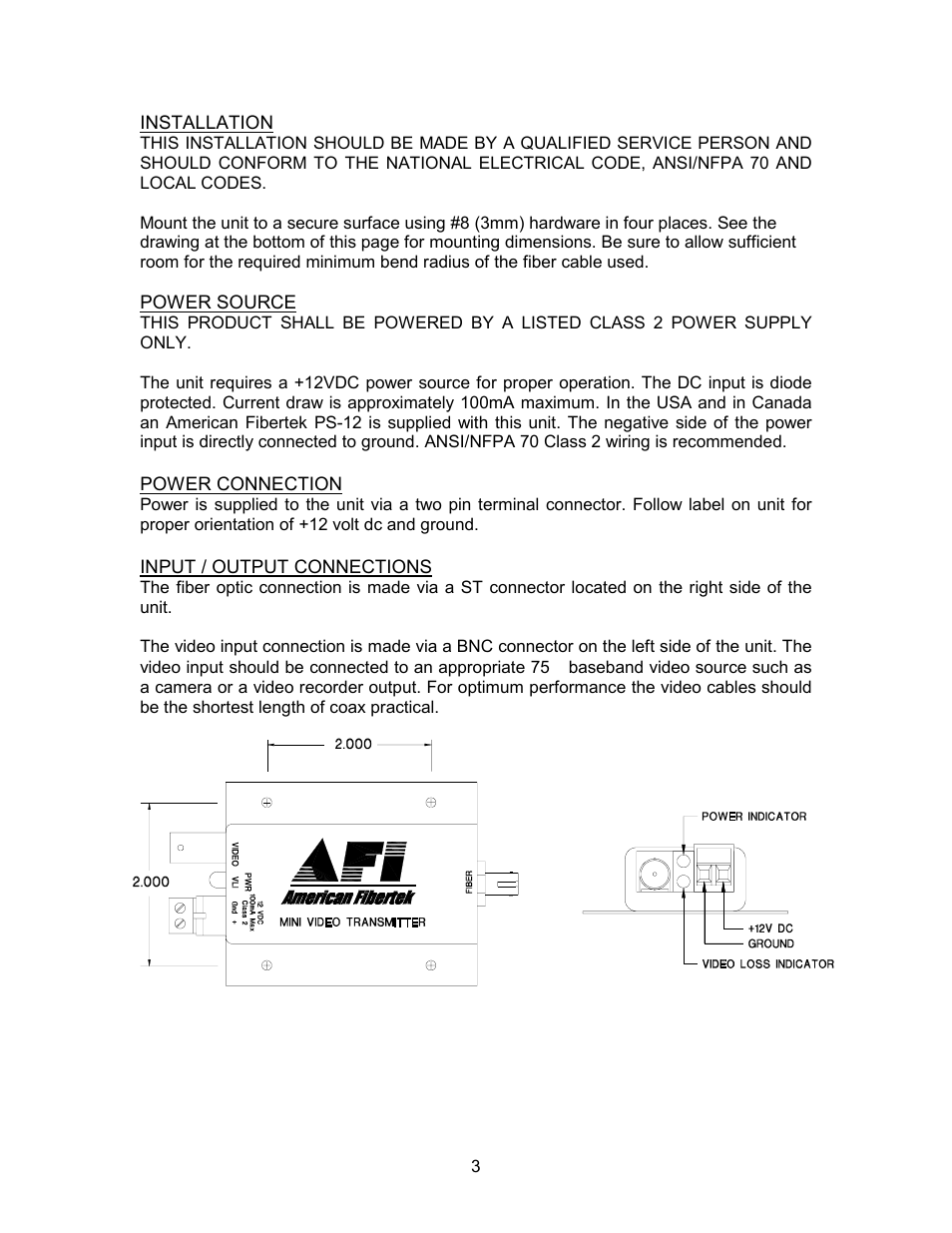 American Fibertek MTM-300 User Manual | Page 3 / 4