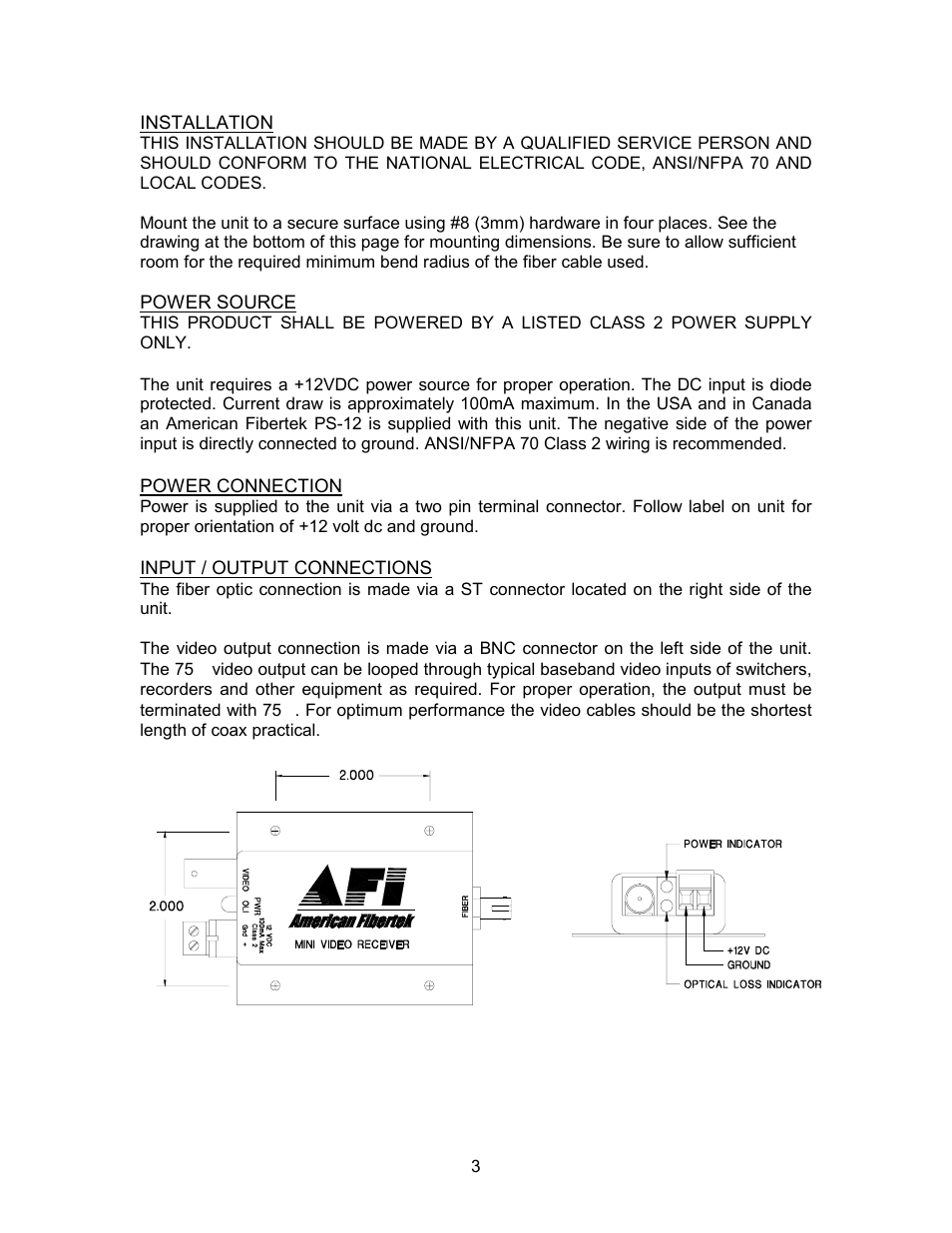 American Fibertek MRM-100 User Manual | Page 3 / 4