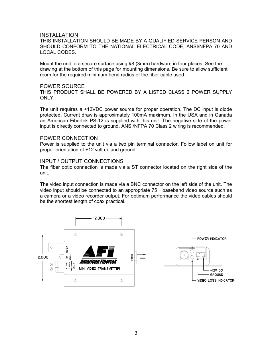 American Fibertek MTM-100 User Manual | Page 3 / 4