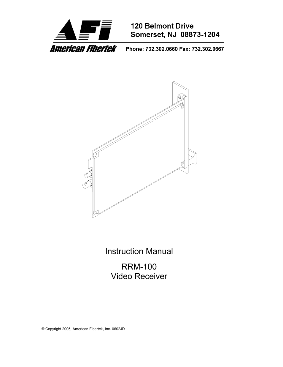 American Fibertek RRM-100 User Manual | 4 pages