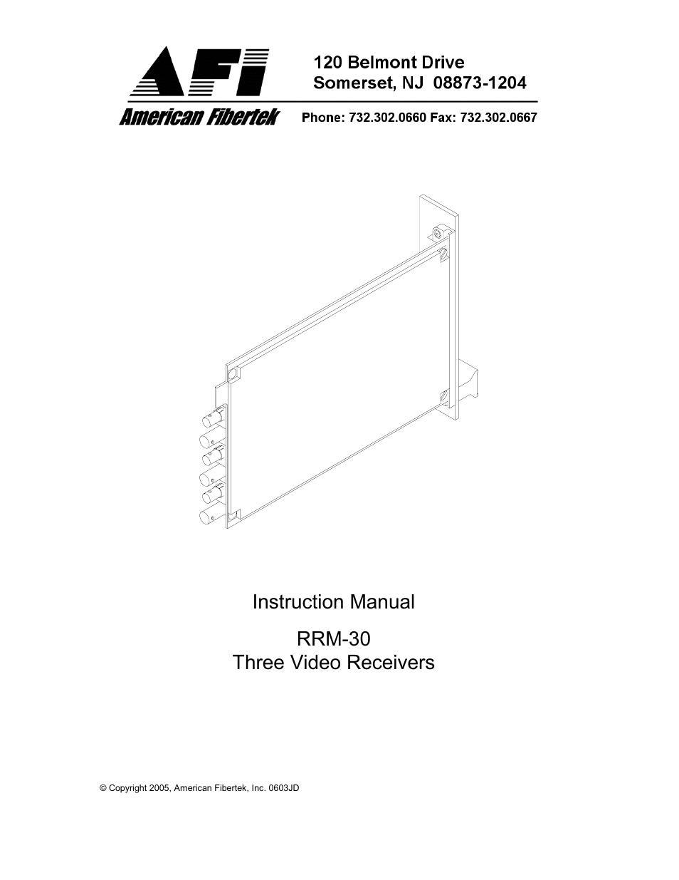 American Fibertek RRM-30 User Manual | 4 pages