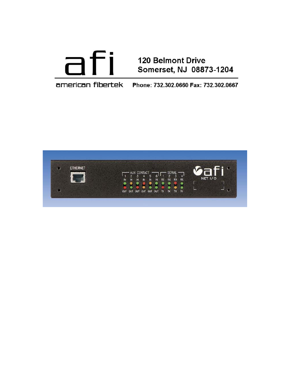 American Fibertek Net I/O N-664 User Manual | 44 pages