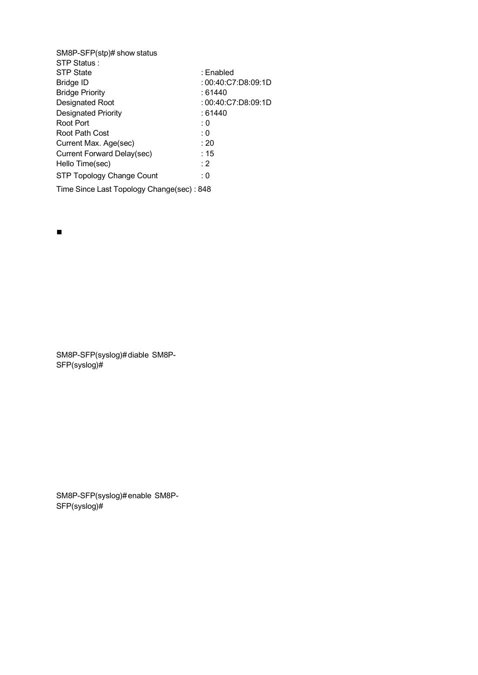 Syslog | American Fibertek SM8P-SFP User Manual | Page 344 / 369