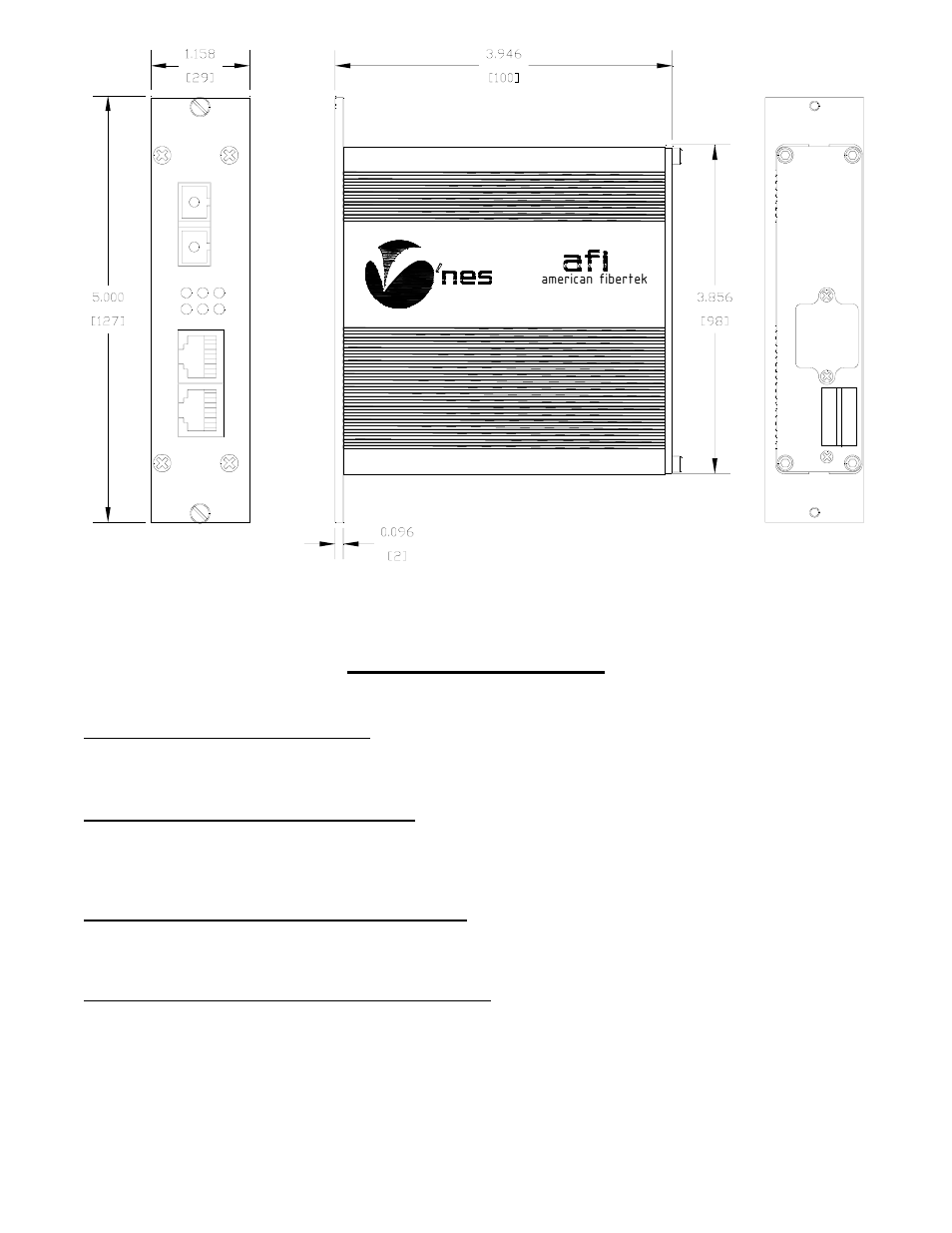 Mxr2 series, Mxr2 series power source, Mxr2 series power connection | Mxr2 series fiber data connections, Mxr2 series copper data connections | American Fibertek MXR2-SM-LX-SC User Manual | Page 5 / 7