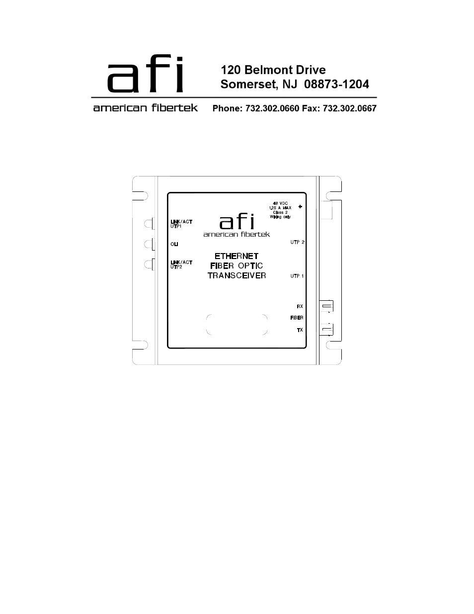 American Fibertek 46 PoE Series User Manual | 7 pages