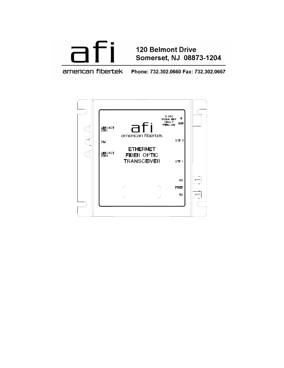 American Fibertek 46 Series User Manual | 5 pages