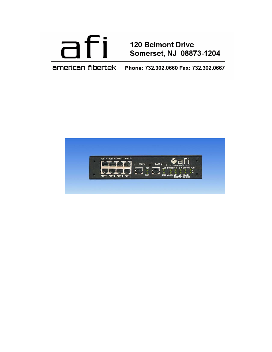 American Fibertek Commander C10e/C10e-I/C10p/C10p-I User Manual | 111 pages