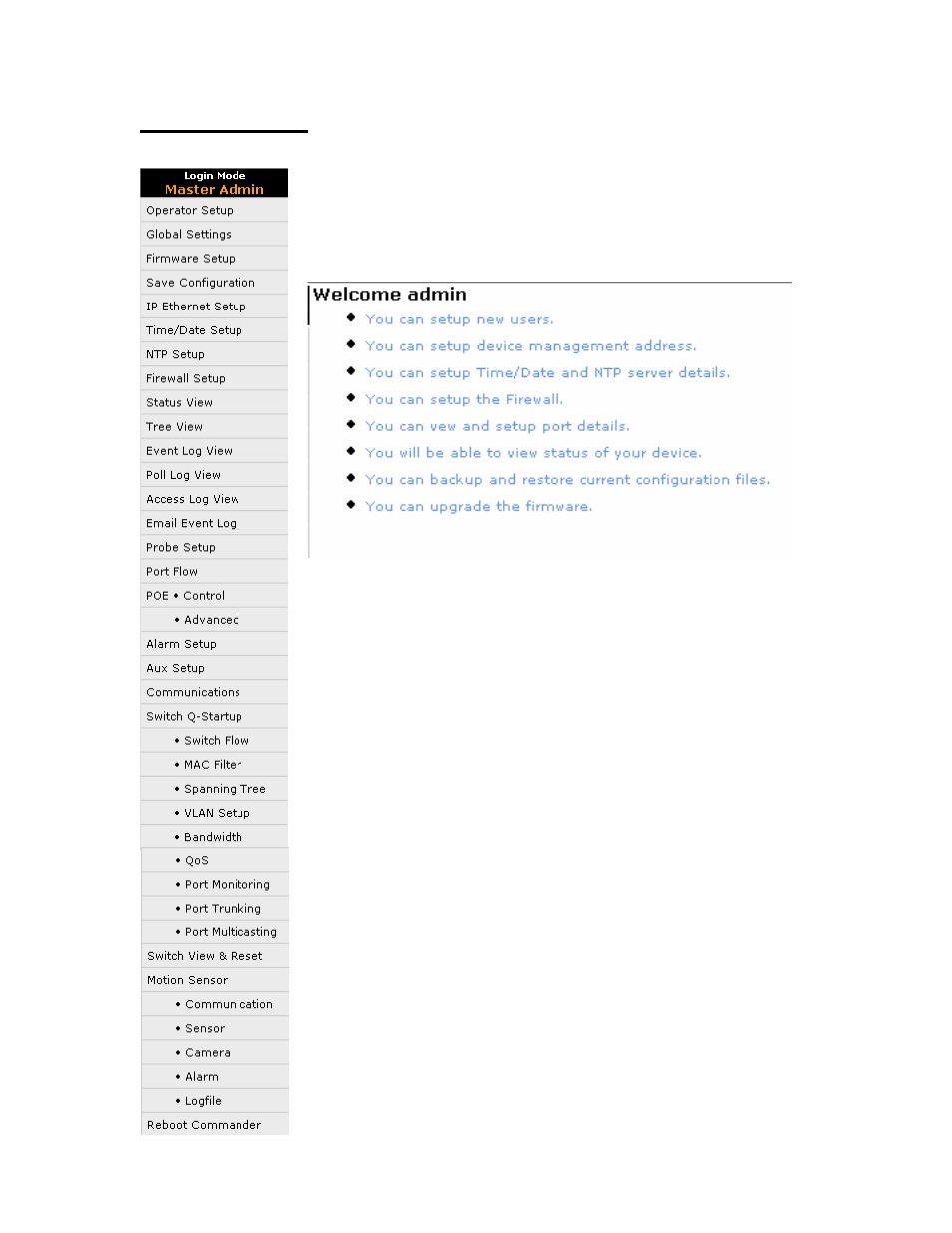 Master admin menu | American Fibertek Commander C10e-PoE/C10p-PoE User Manual | Page 24 / 112