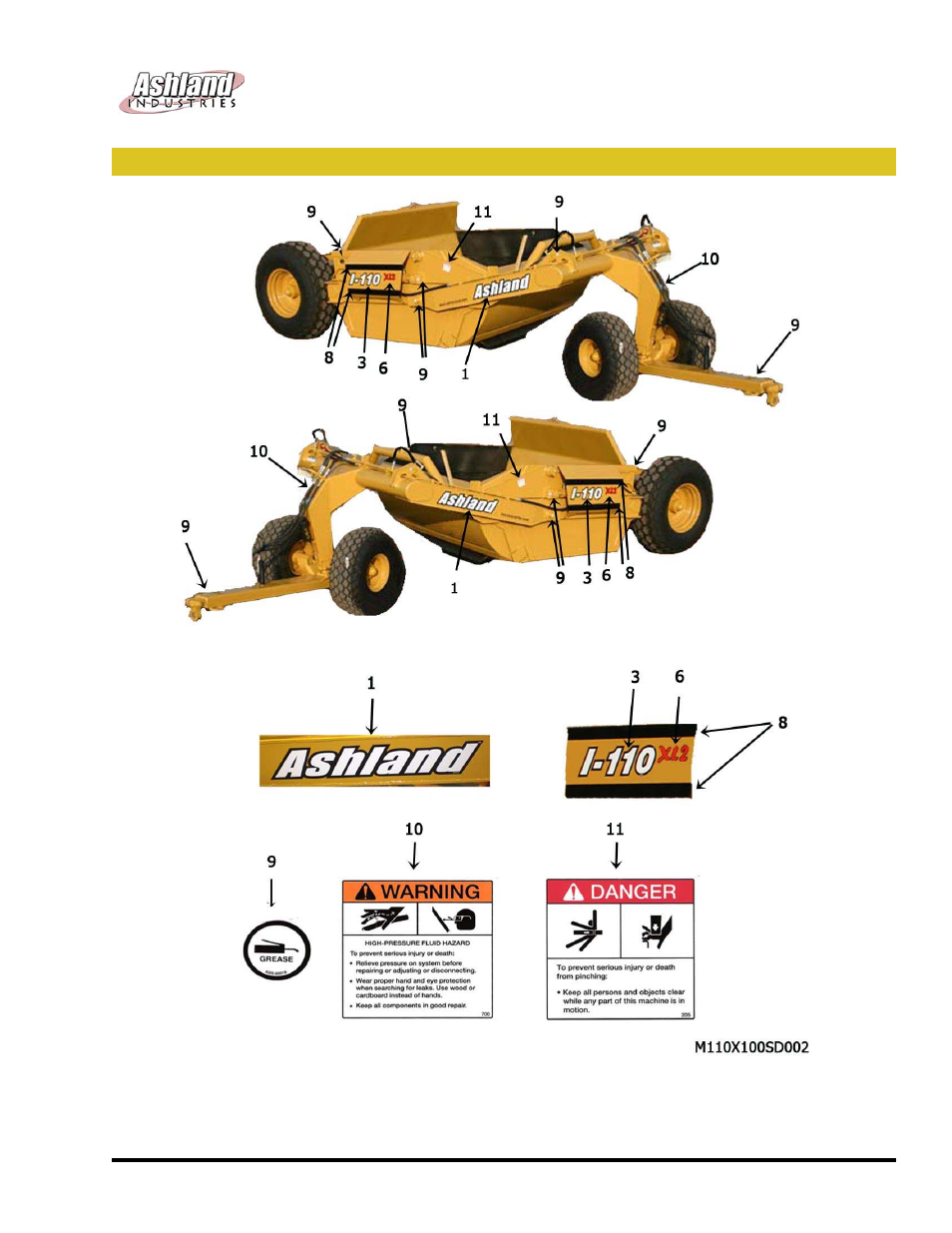 Ashland scrapers decals illustration (i-110xl2) | Ashland I-110XL2 ver 1111 User Manual | Page 24 / 34