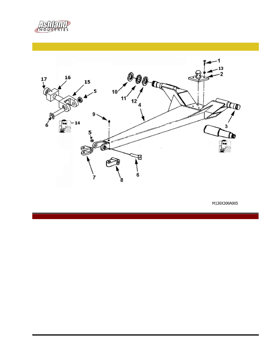 Ashland scrapers pole & axle assembly (130) | Ashland I-130XL2 ver 611 User Manual | Page 13 / 40