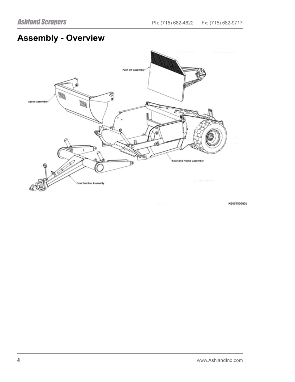 Assembly - overview, Ashland scrapers | Ashland I-200TS4 ver 0612 User Manual | Page 6 / 32