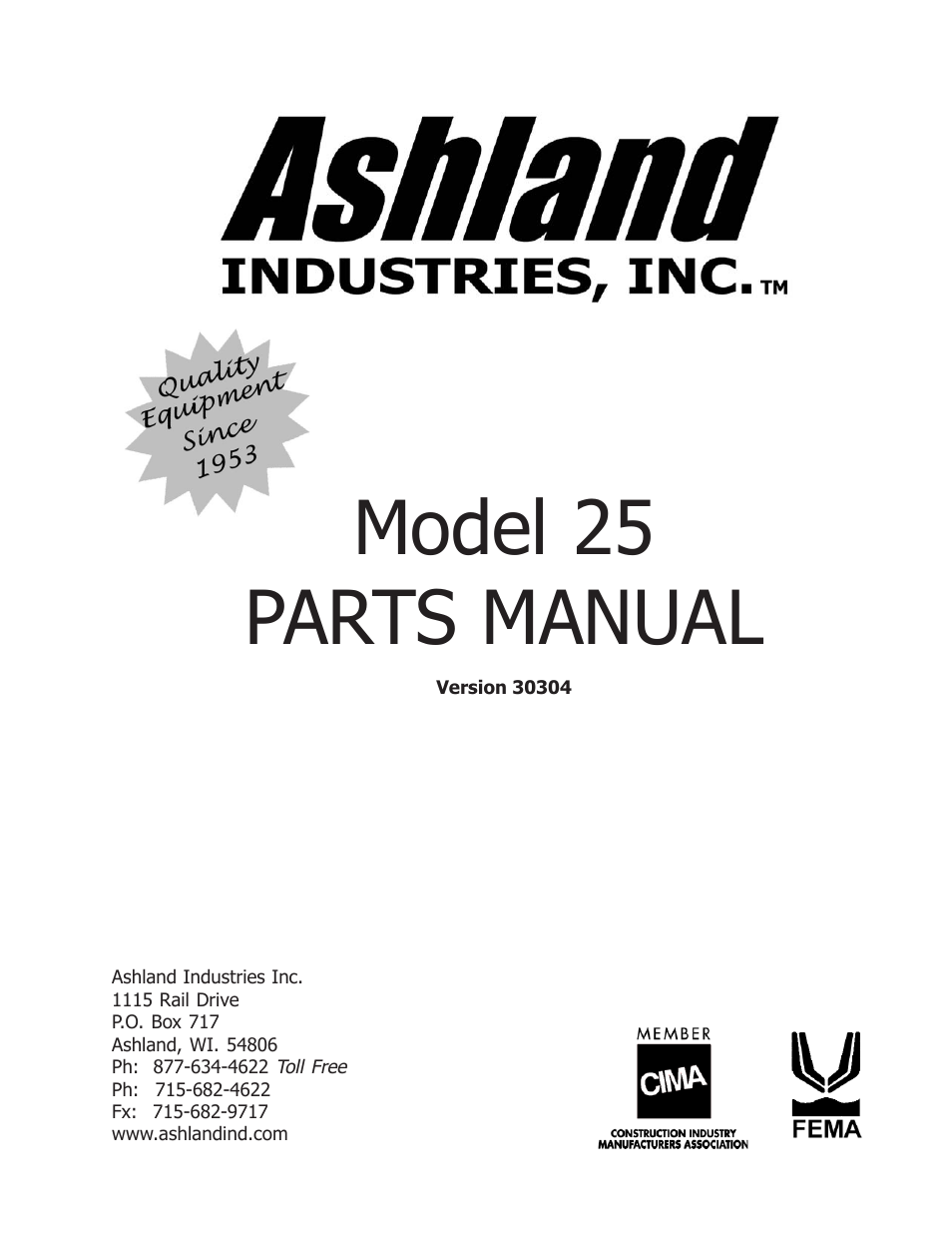 Ashland 25S User Manual | 12 pages