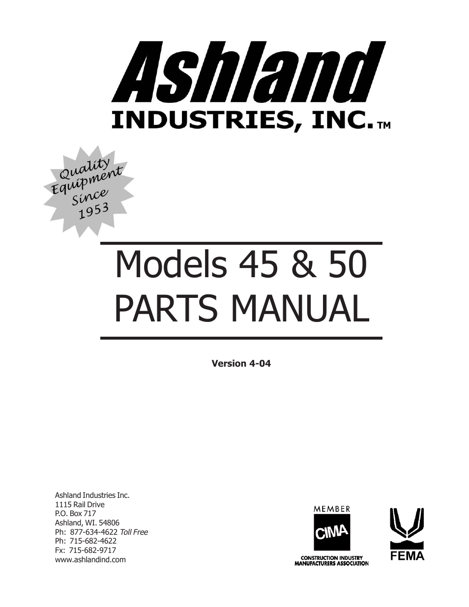 Ashland 50 User Manual | 15 pages