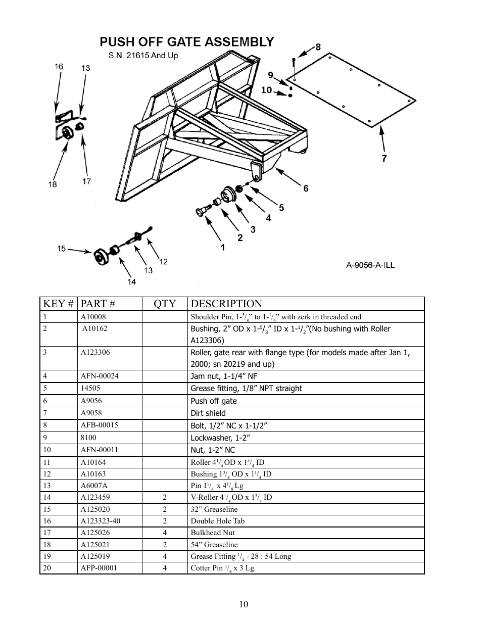 Key # part # qty description | Ashland I-900 Ver 1-2007 User Manual | Page 10 / 22