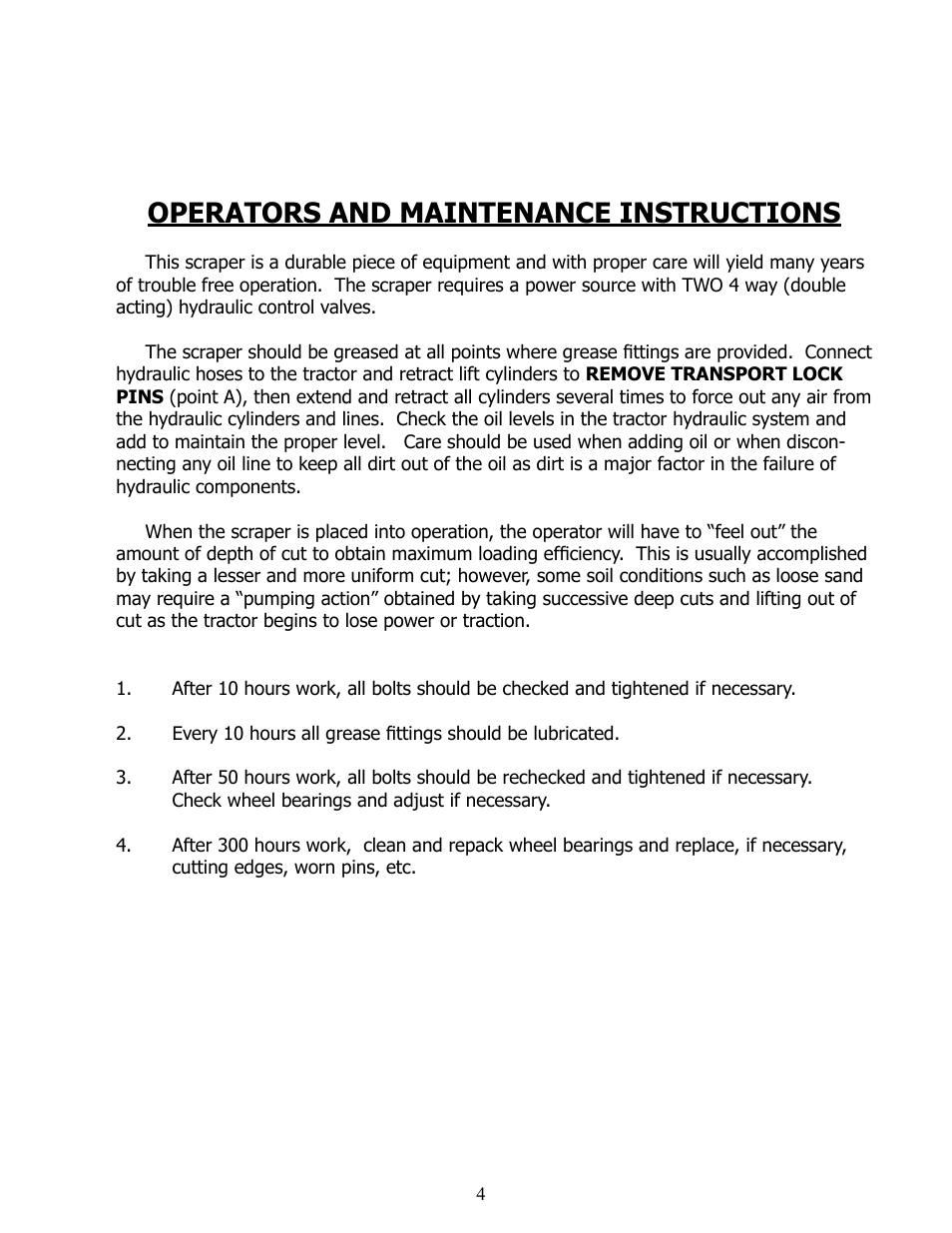 Operators and maintenance instructions | Ashland I-900 Ver 1-2007 User Manual | Page 4 / 22