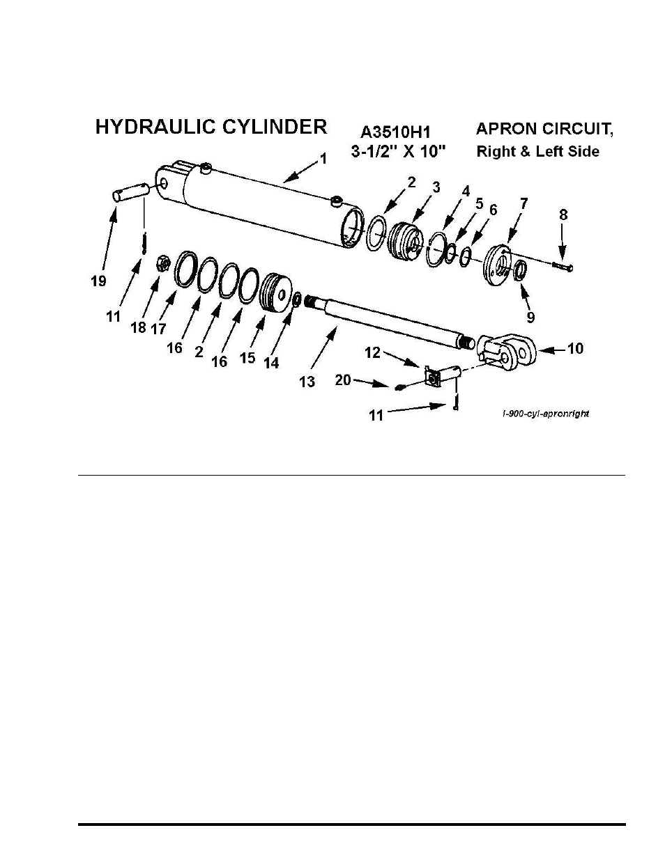 I-900 hydraulic cylinder apron circuit | Ashland I-900 Ver10-2008 User Manual | Page 15 / 24