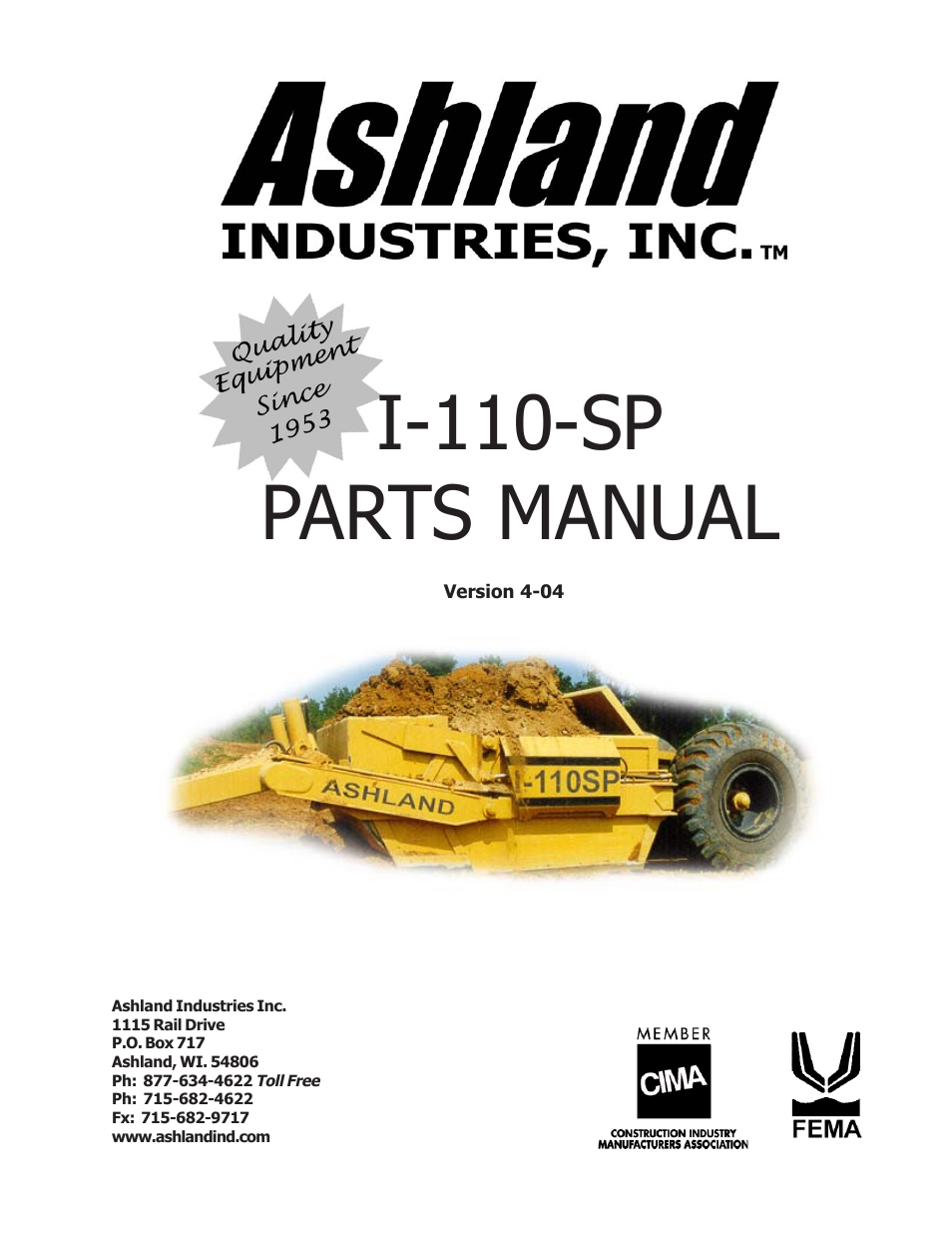 Ashland I-110-SP User Manual | 25 pages