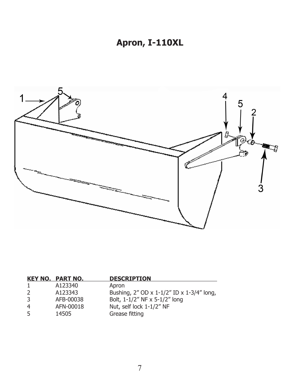 Apron, i-110xl | Ashland I-110XL2 User Manual | Page 7 / 33