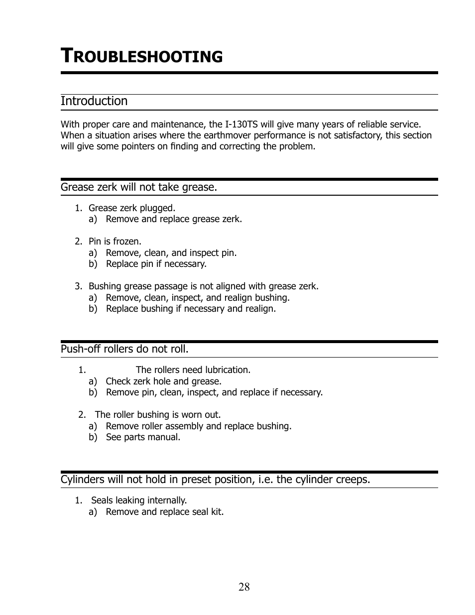 Roubleshooting, Introduction | Ashland I-130TS2 User Manual | Page 28 / 30