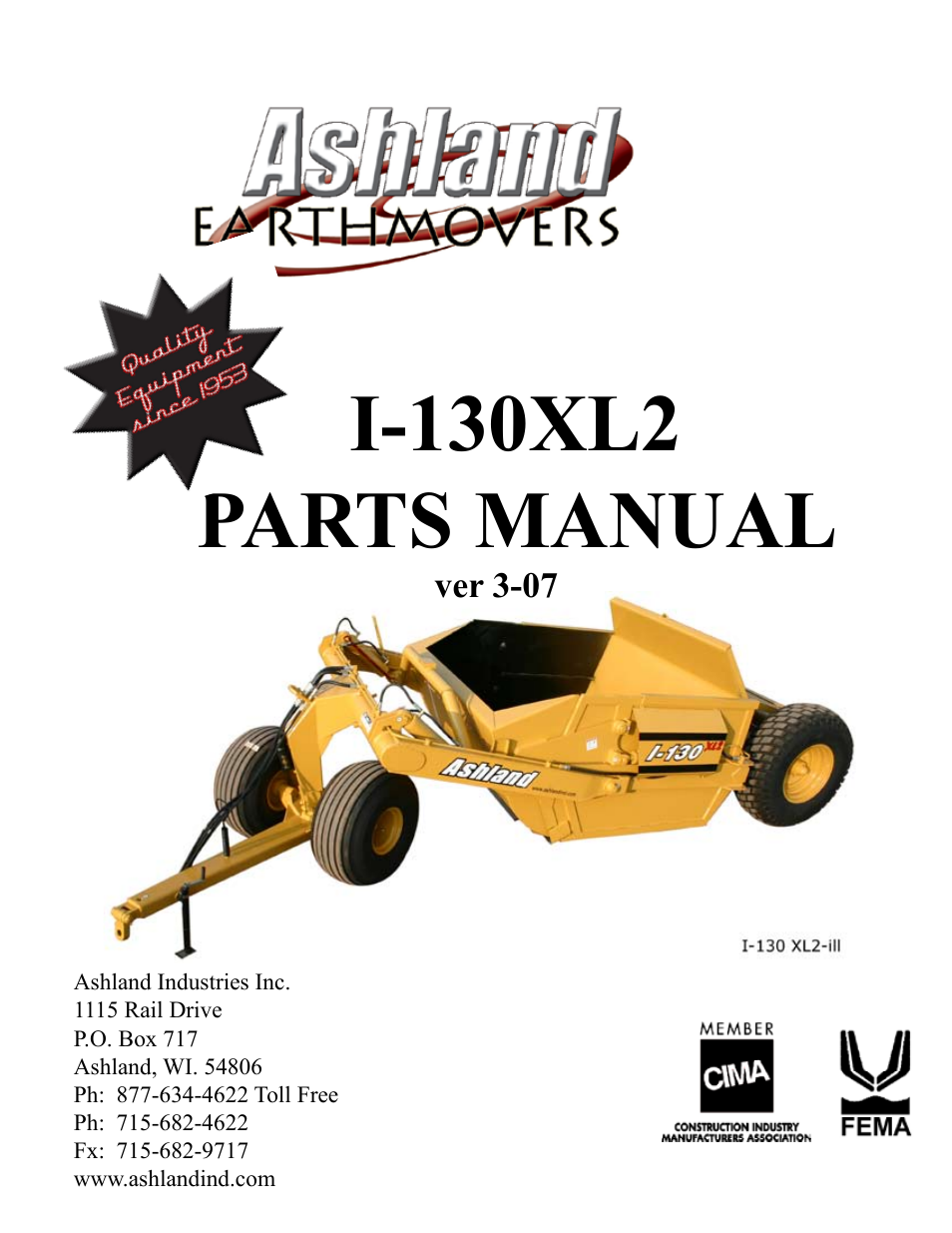 Ashland I-130XL2 Ver 3-2007 User Manual | 38 pages