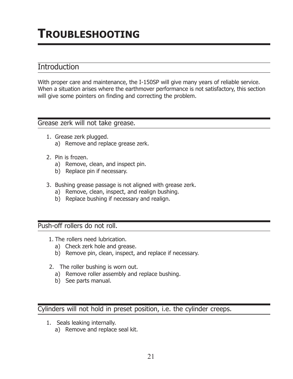 Roubleshooting, Introduction | Ashland I-150SP User Manual | Page 21 / 24