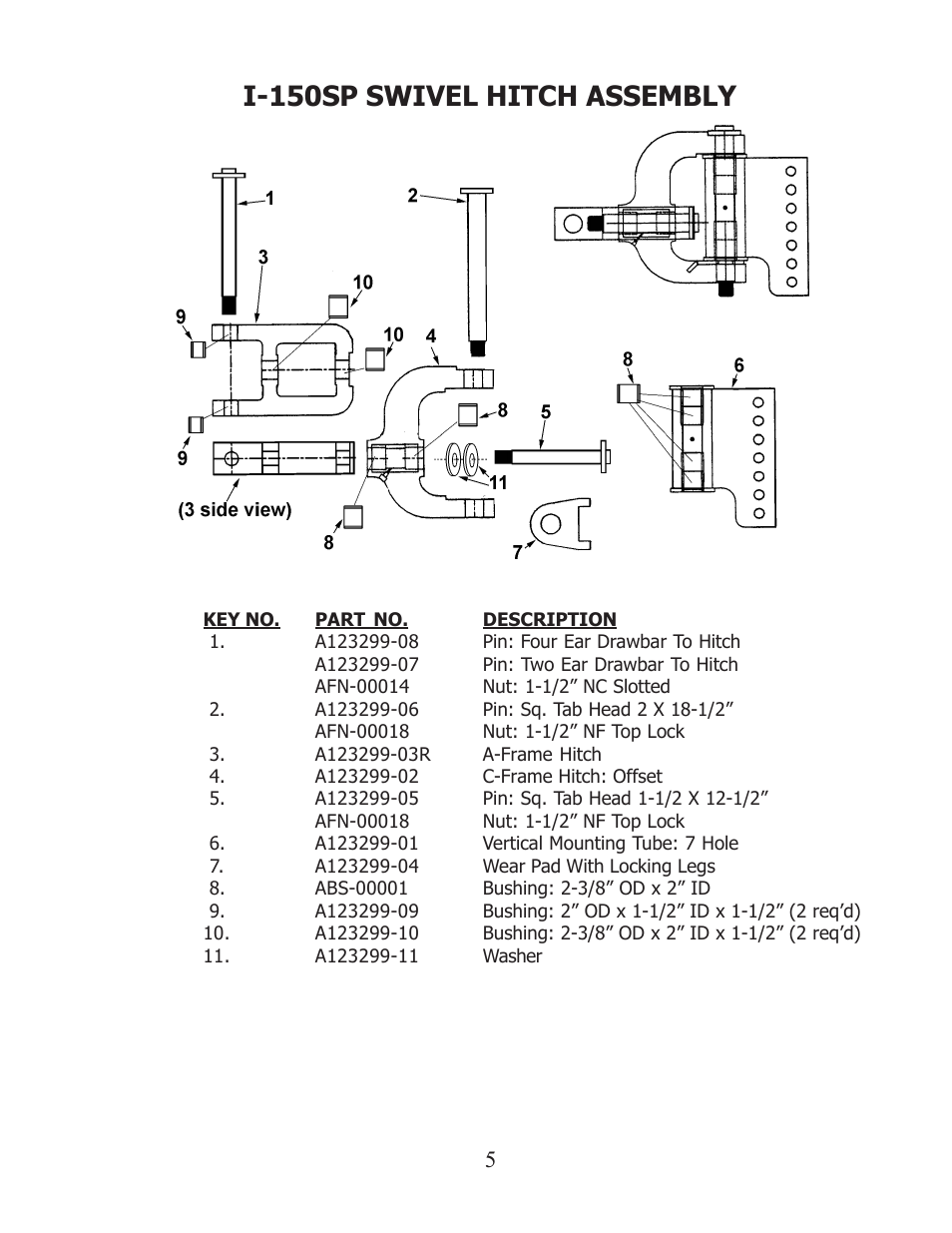 I-150sp swivel hitch assembly | Ashland I-150SP User Manual | Page 5 / 24