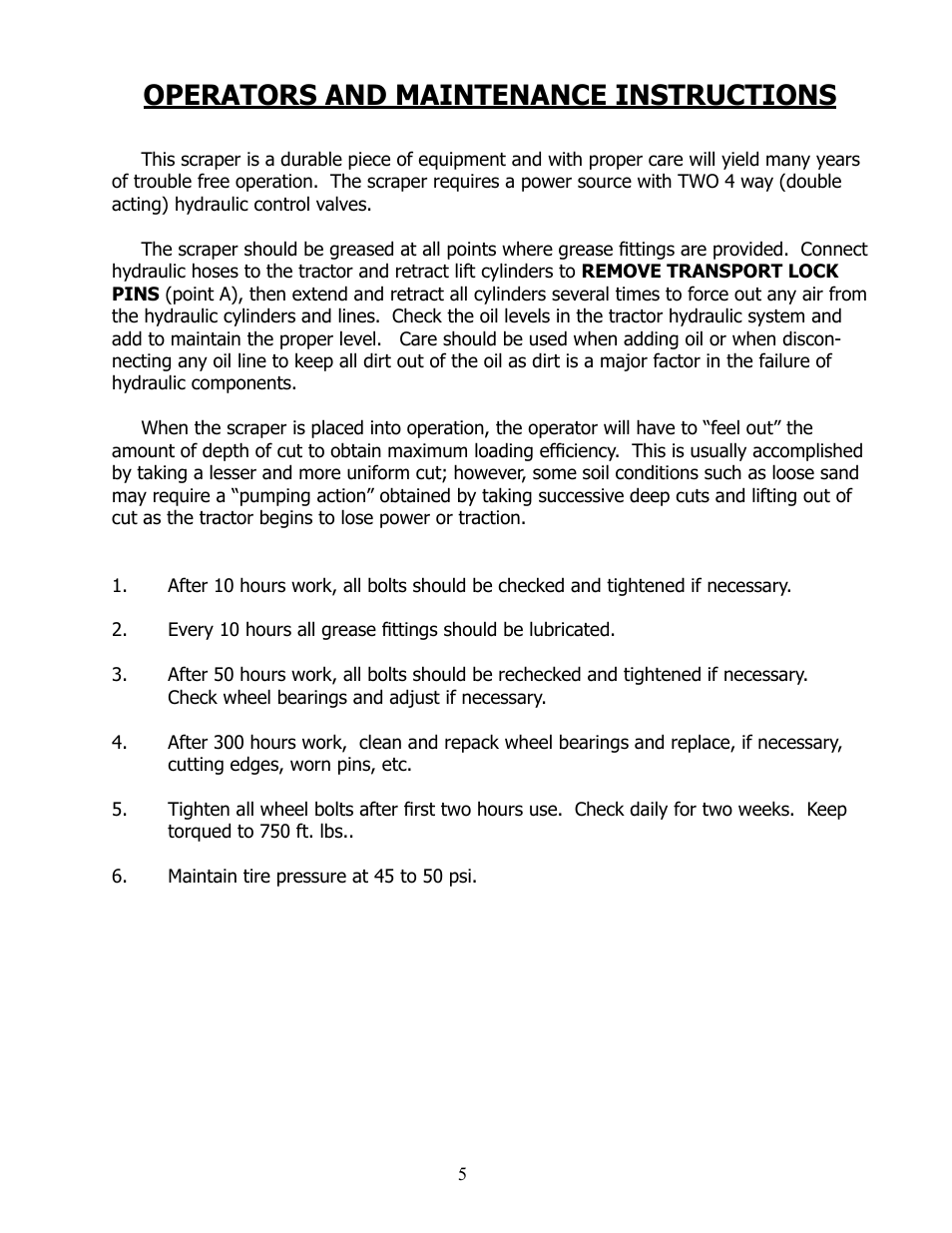Operators and maintenance instructions | Ashland I-155-TS2 User Manual | Page 5 / 51