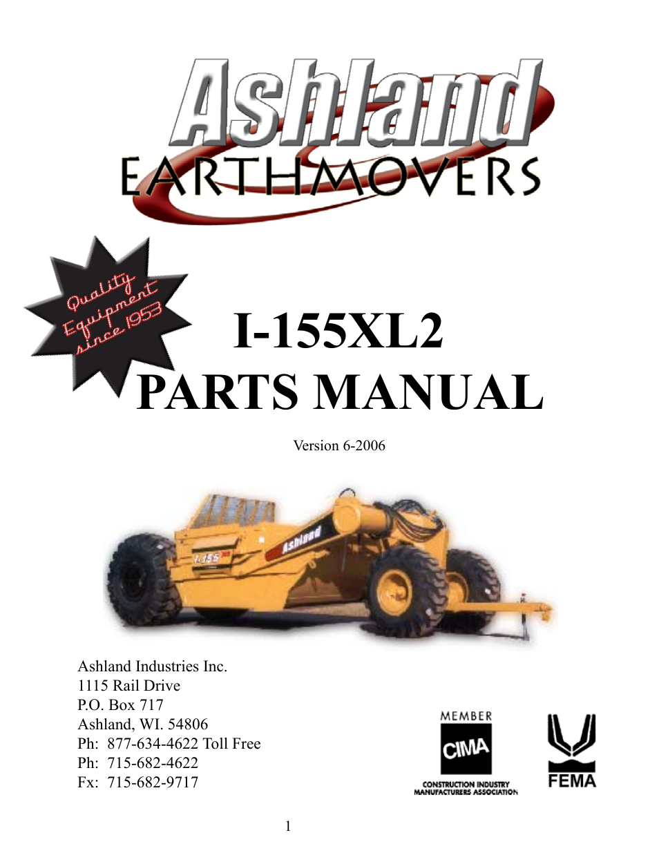 Ashland I-155XL2 Ver 8-2006 User Manual | 37 pages