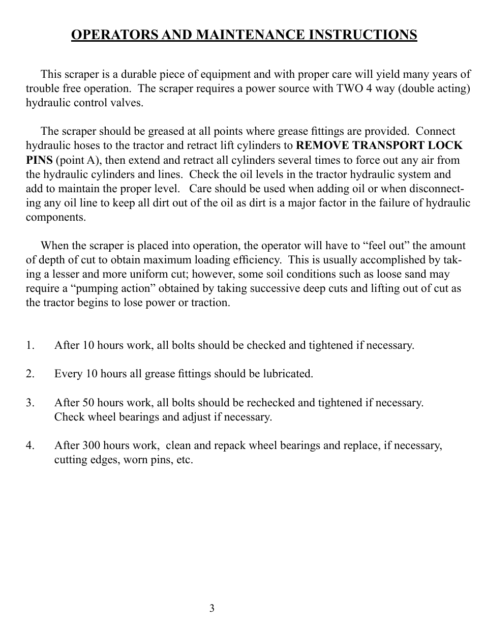 Operators and maintenance instructions | Ashland I-155XL2 Ver 8-2006 User Manual | Page 3 / 37