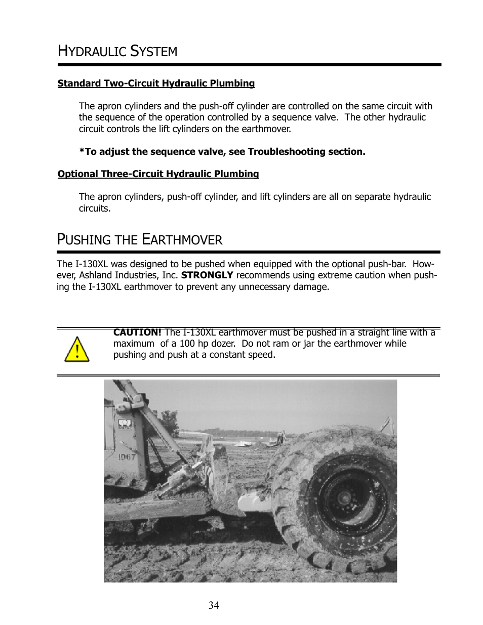 Ydraulic, Ystem, Ushing the | Arthmover | Ashland I-155XL2 Ver 8-2006 User Manual | Page 34 / 37