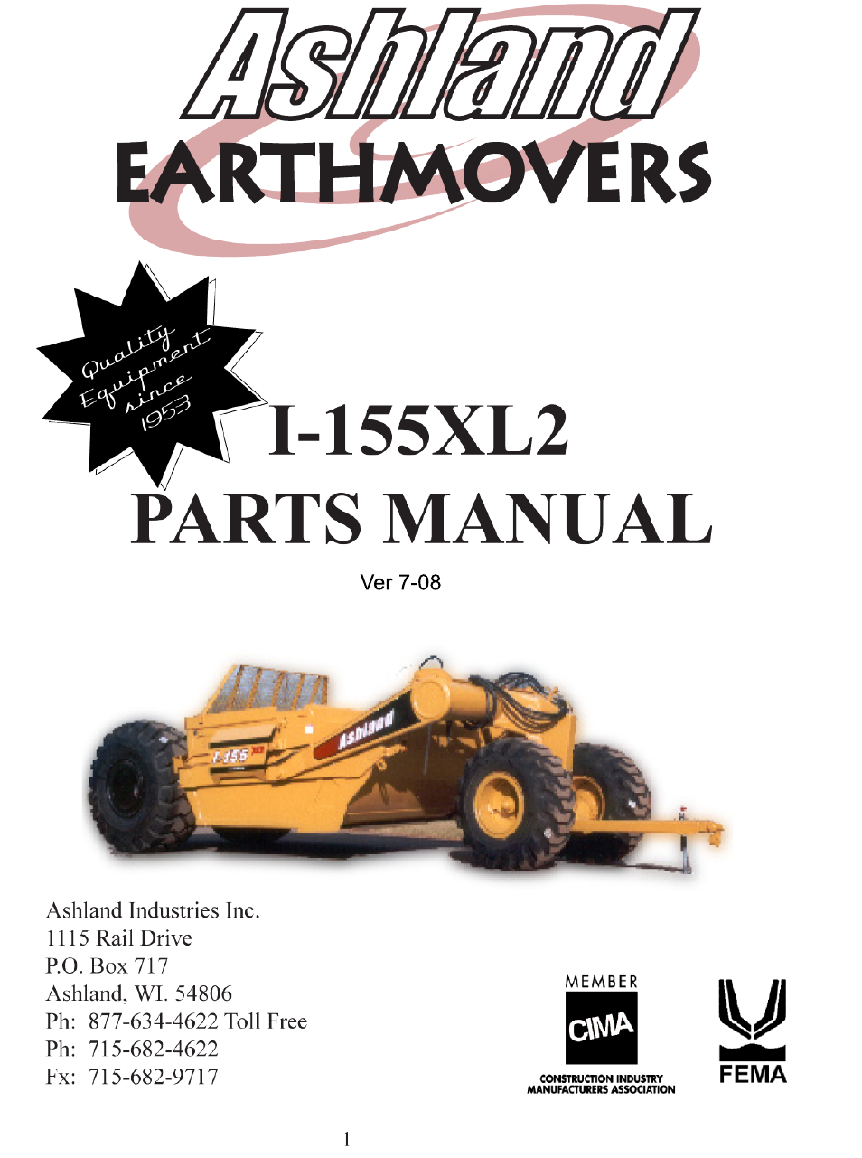 Ashland I-155XL2 Ver 7-2008 User Manual | 24 pages