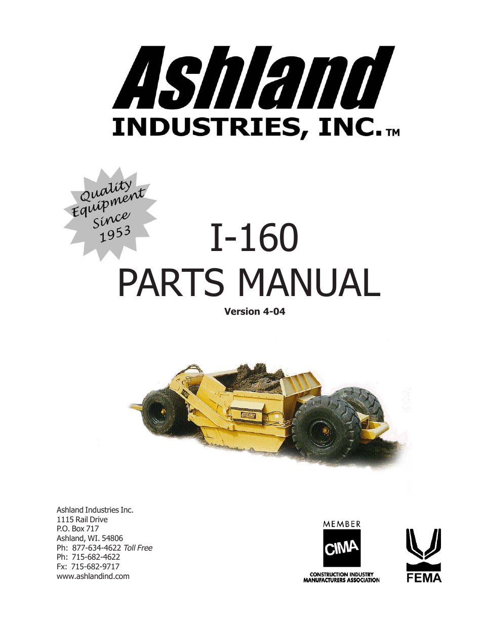 Ashland I-160 User Manual | 23 pages