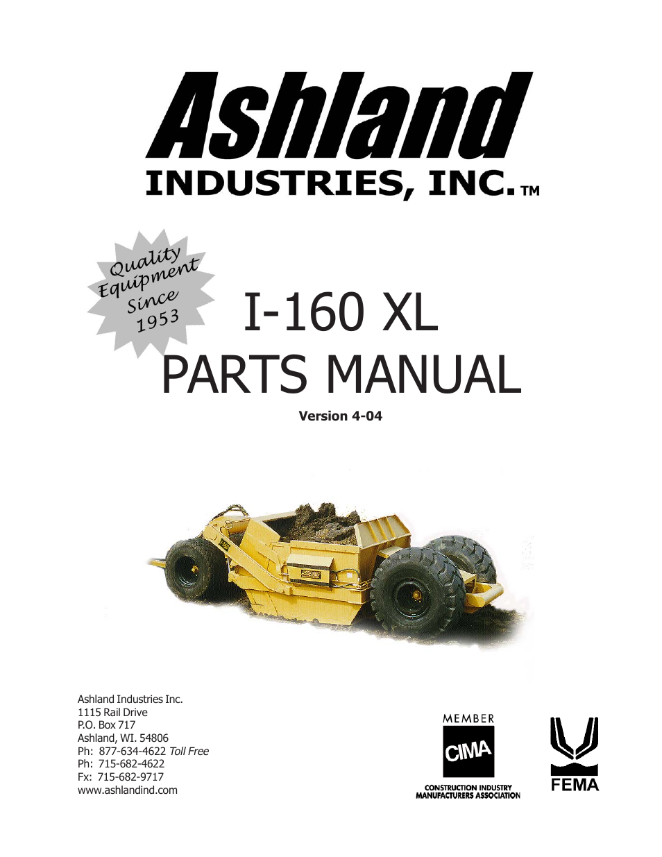 Ashland I-160 XL User Manual | 21 pages