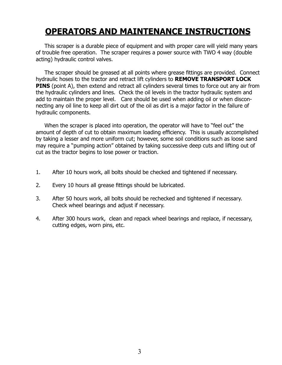 Operators and maintenance instructions | Ashland I-175XL2 User Manual | Page 3 / 38