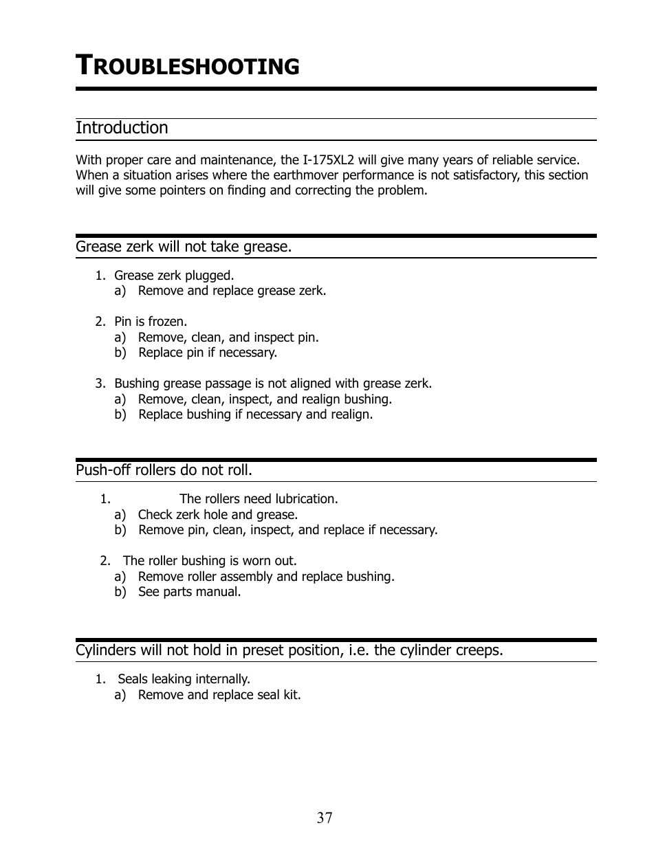 Roubleshooting, Introduction | Ashland I-175XL2 User Manual | Page 37 / 38