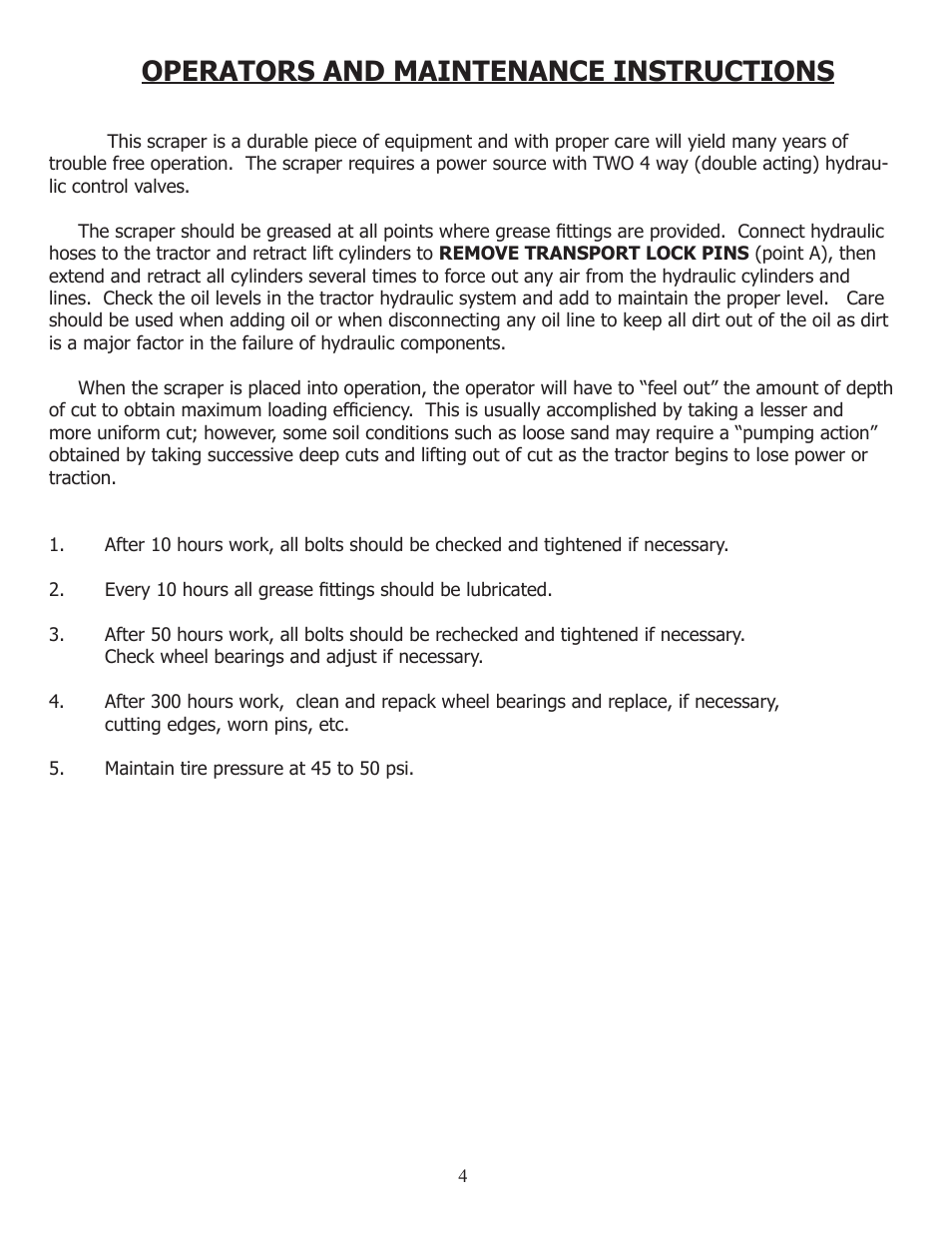 Operators and maintenance instructions | Ashland I-180TS User Manual | Page 4 / 41