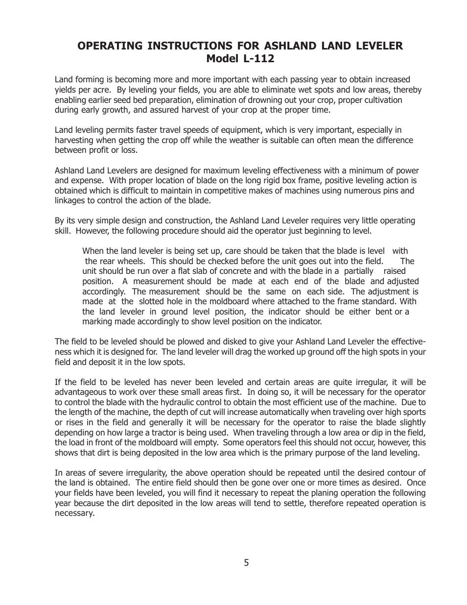 Ashland L-112 User Manual | Page 5 / 11