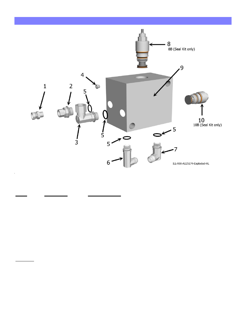 I-110 xl2 hydraulic valve seal kit | Ashland I-110 XL2 User Manual | Page 19 / 25