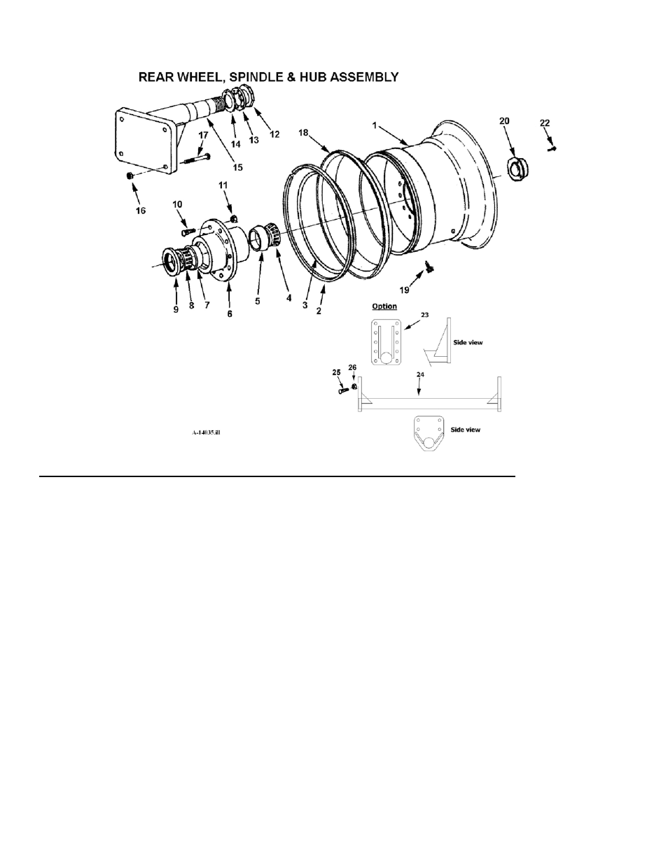 I-130 ts2 rear wheel spindle & hub assembly | Ashland I-130TS2 User Manual | Page 10 / 22