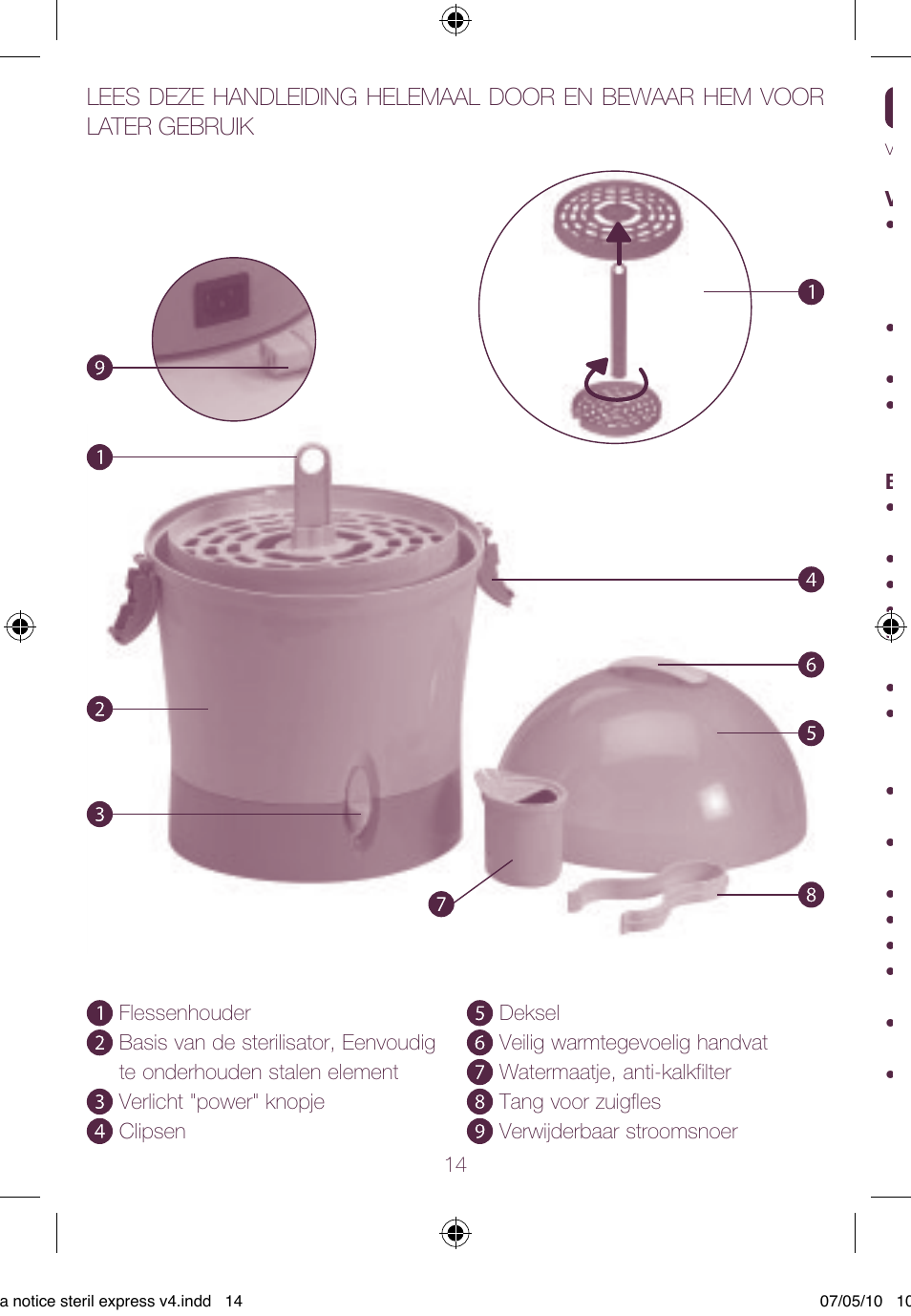 BEABA Sterilisers Stéril’express User Manual | Page 14 / 32