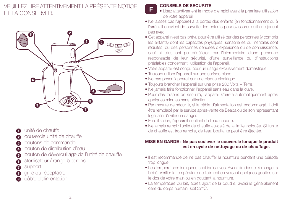 BEABA Feeding bottle warmers Bib'expresso User Manual | Page 2 / 45