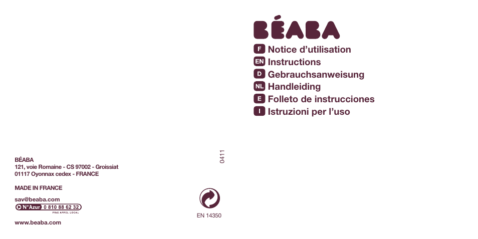 BEABA Silicone feeding bottle Biboz User Manual | 8 pages