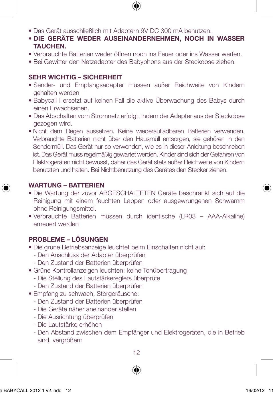 BEABA Babycall 1 User Manual | Page 12 / 56