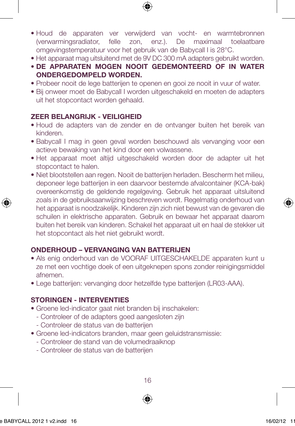 BEABA Babycall 1 User Manual | Page 16 / 56