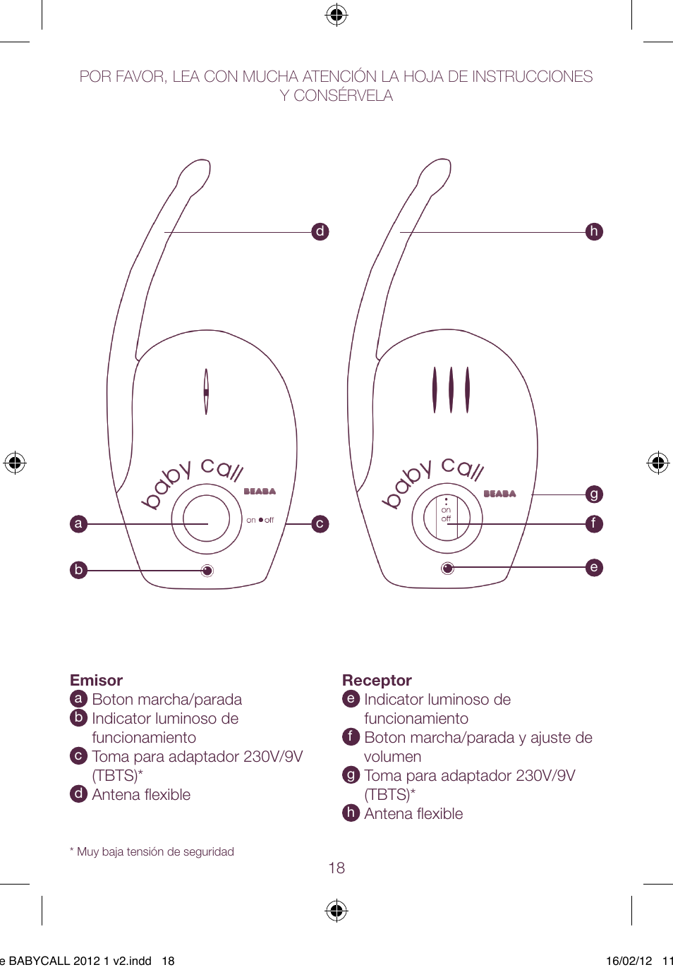 BEABA Babycall 1 User Manual | Page 18 / 56