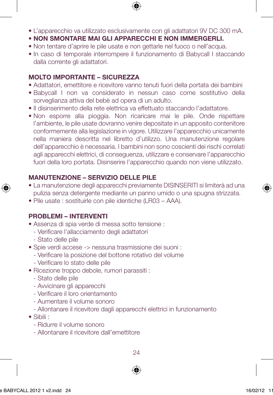 BEABA Babycall 1 User Manual | Page 24 / 56
