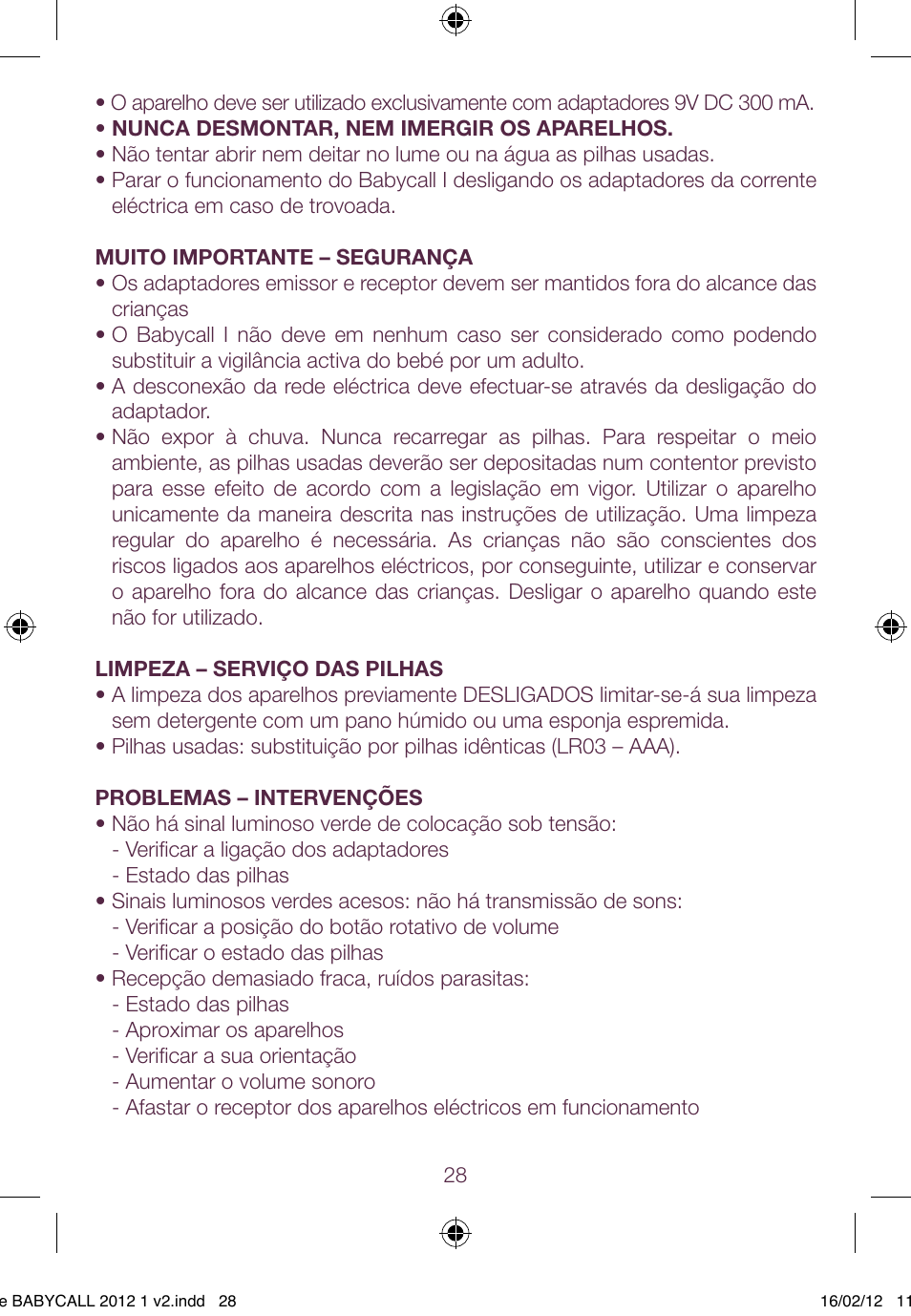 BEABA Babycall 1 User Manual | Page 28 / 56