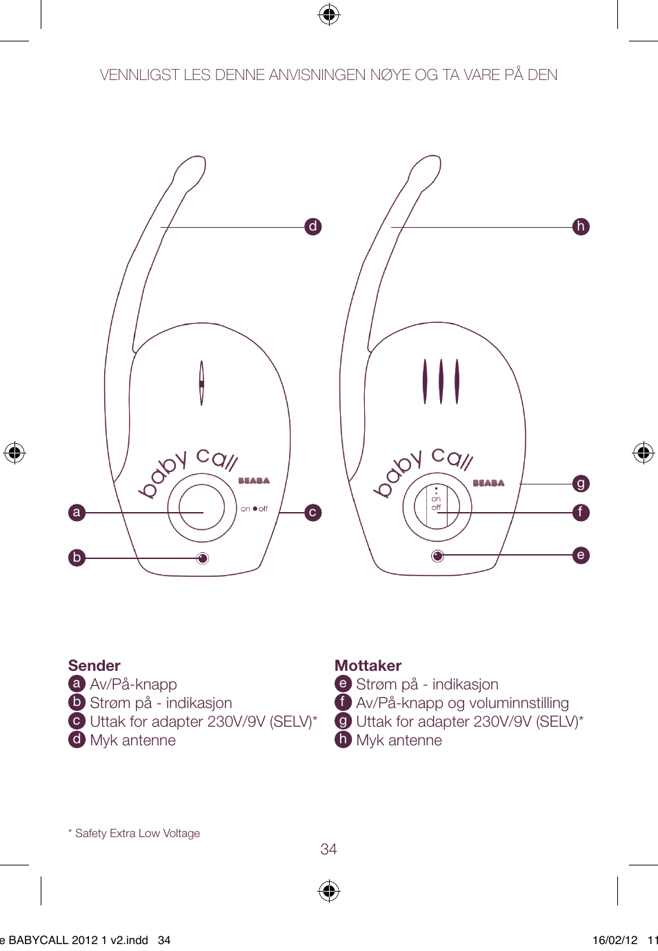 BEABA Babycall 1 User Manual | Page 34 / 56