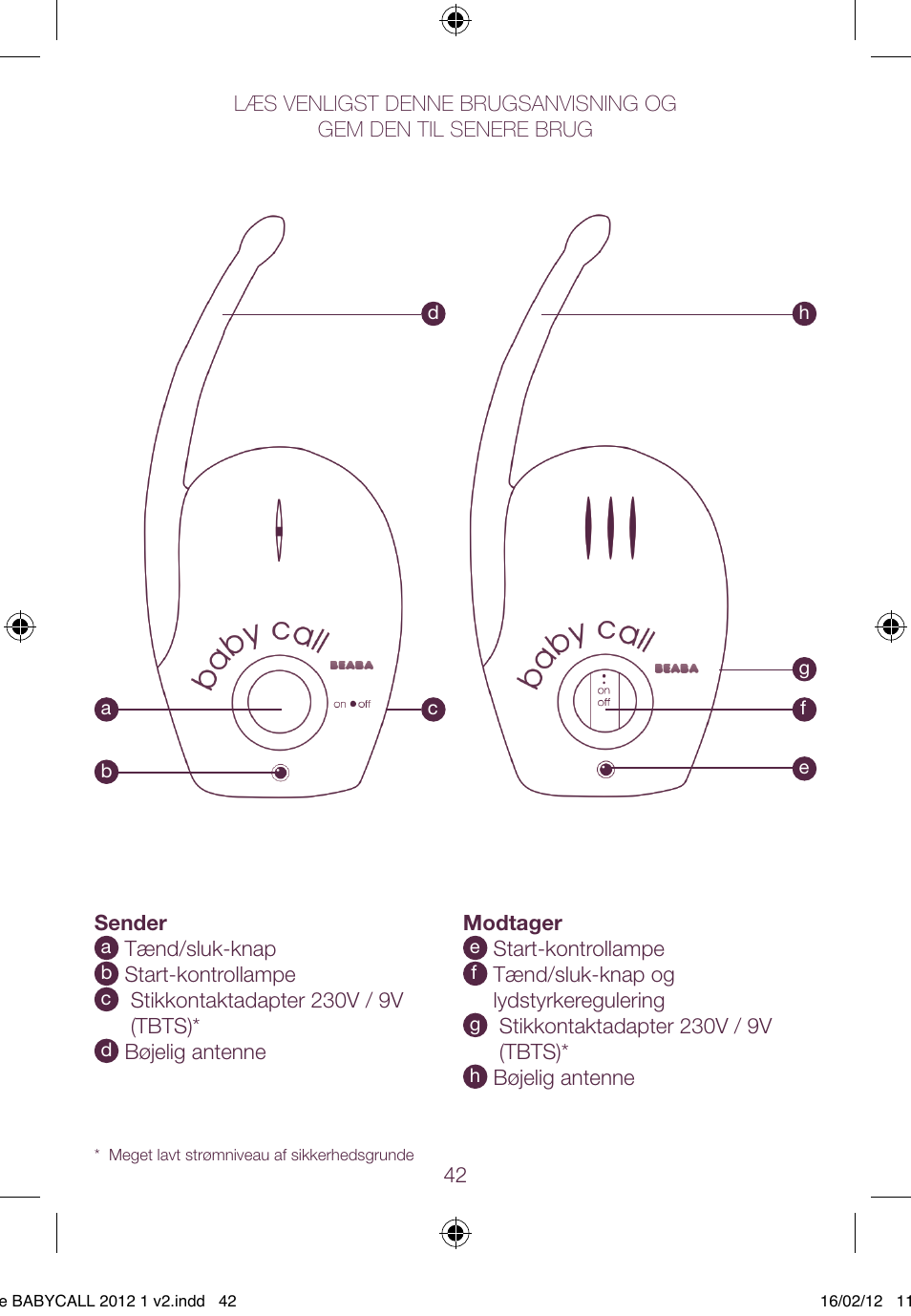 BEABA Babycall 1 User Manual | Page 42 / 56