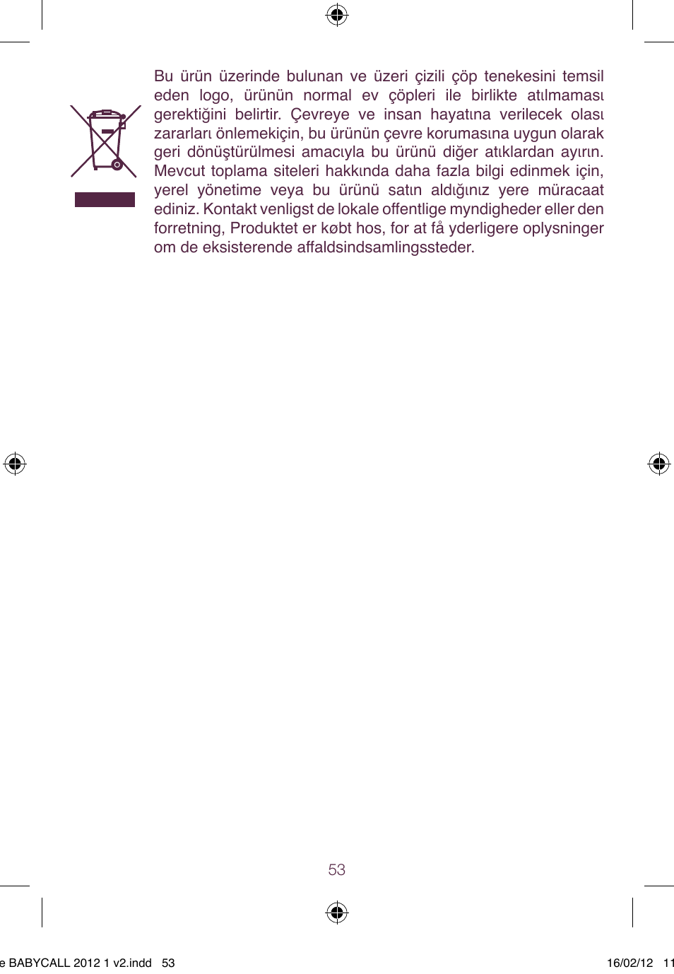 BEABA Babycall 1 User Manual | Page 53 / 56